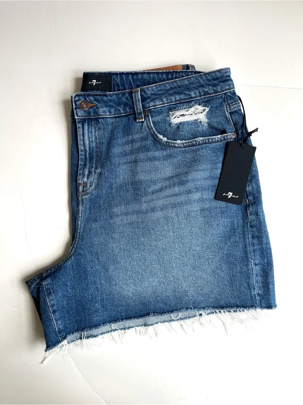 7 For All Mankind Monroe Long Denim Shorts NWT